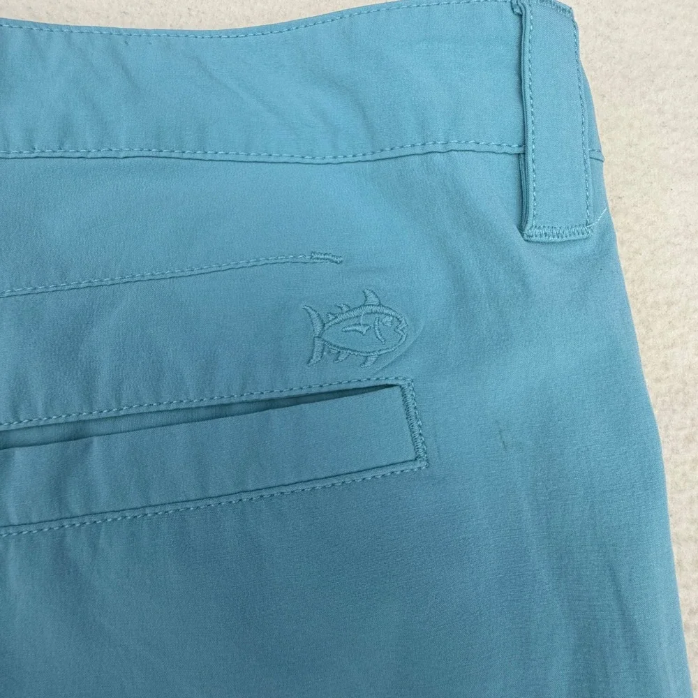 Southern Tide Mens Performance Shorts Light Blue W38 Cotton Blend Stretch Golf